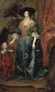 Anthony Van Dyck Henrietta Maria and the dwarf, Sir Jeffrey Hudson, oil painting on canvas